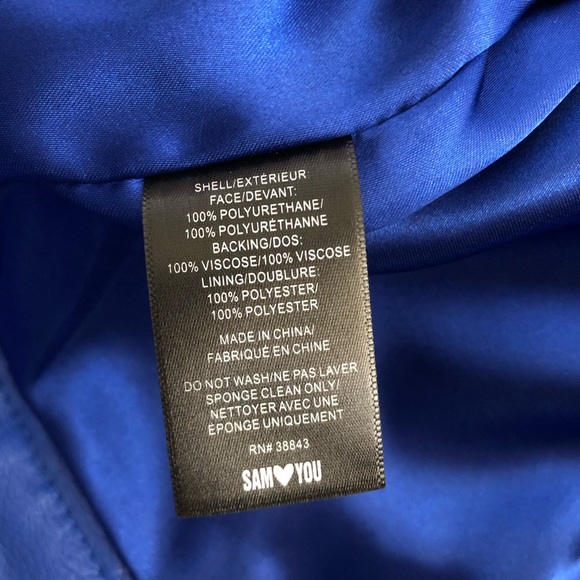 Sam Edelman Starburst Moto Jacket Royal Blue - Picture 11 of 16